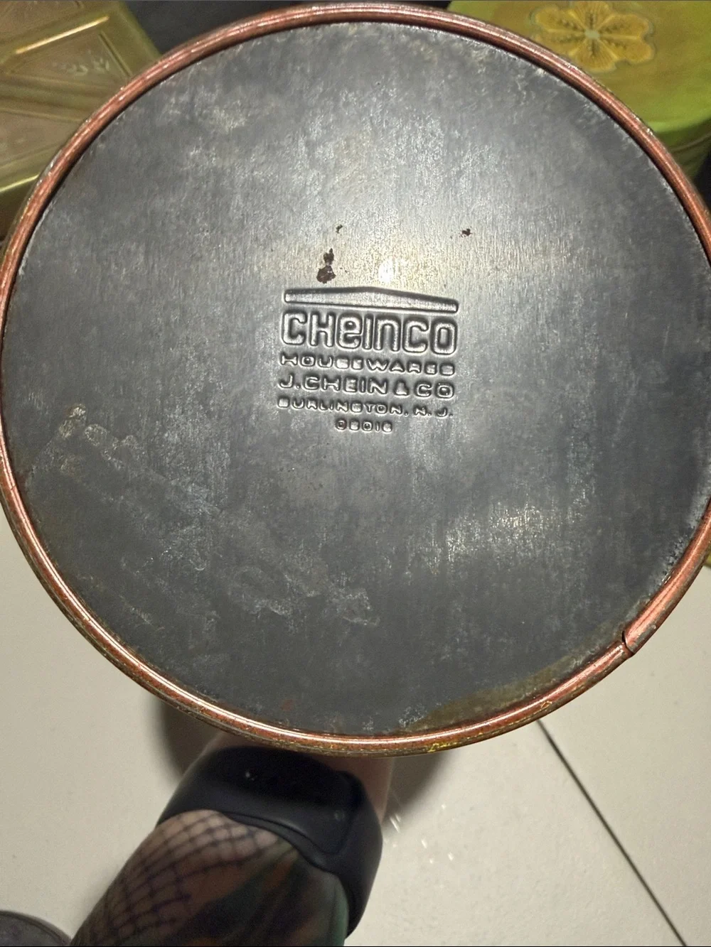 Vintage Cheinco All Natural Green Cookie Tin